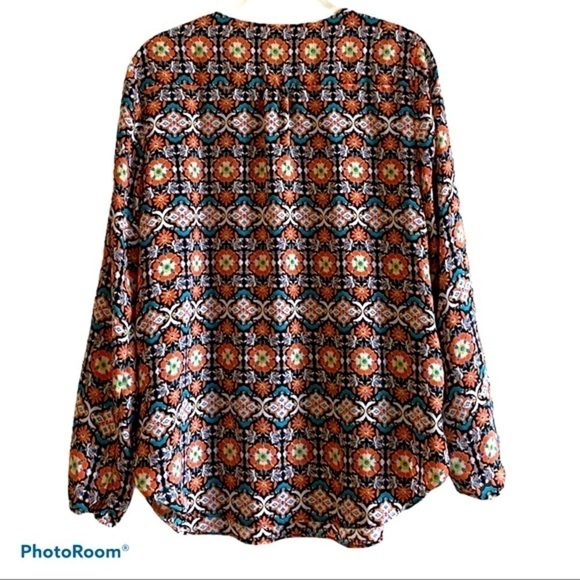 ZAC & Rachel Floral Long Sleeve Half Zip Blouse - Picture 2 of 6
